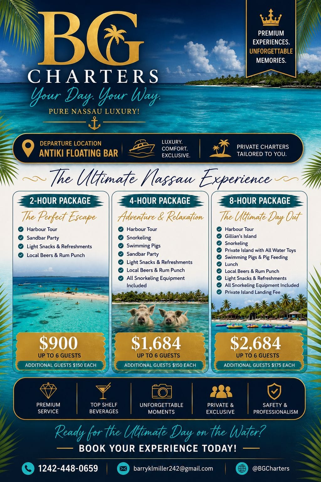 BG Charters Nassau packages